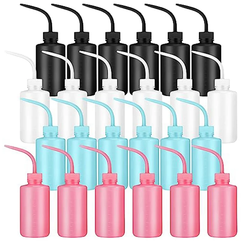 

24 шт. 250 мл/8,5 унций, цветные пластиковые бутылки для лабораторных нужд, безопасные бутылки для воды - AT30