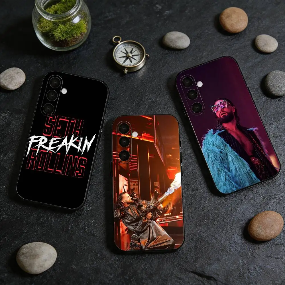king Wrestling Star S-Seth Rollins  Anti-drop Black Soft Silicone Case For Samsung Galaxy A73 A72 A71 A53 A52 A51