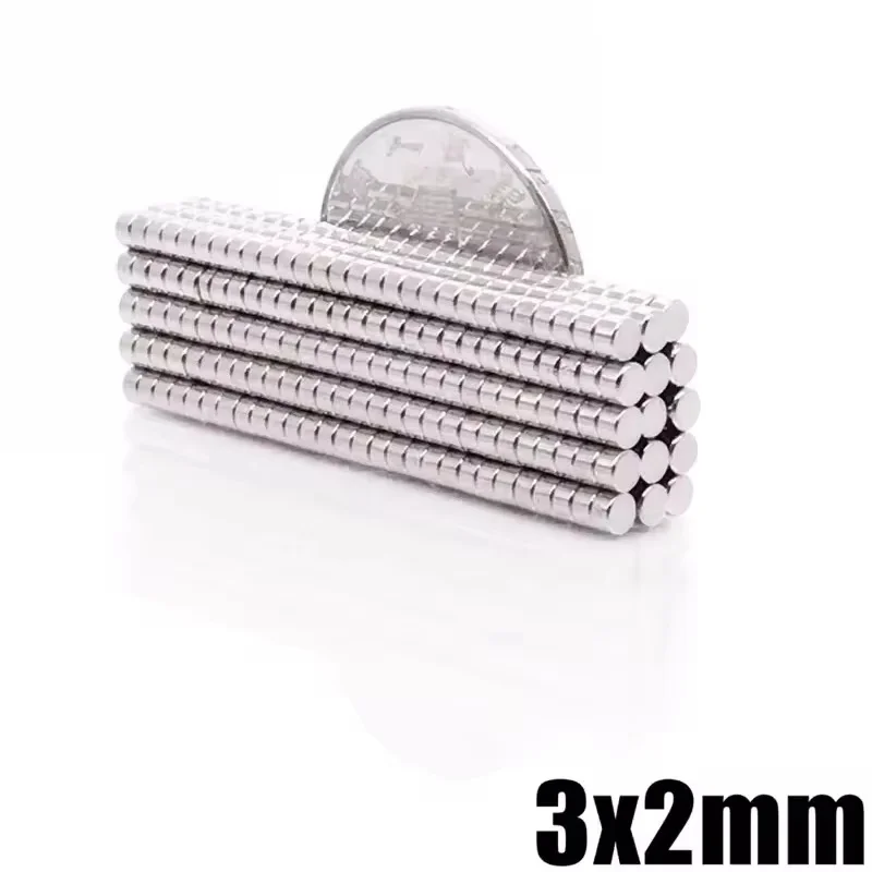 3x2 Mini Small Disc, 3mmX1.7mm Bulk Round Magnets 3x1.7mm Neodymium Permanent Strong Disc,