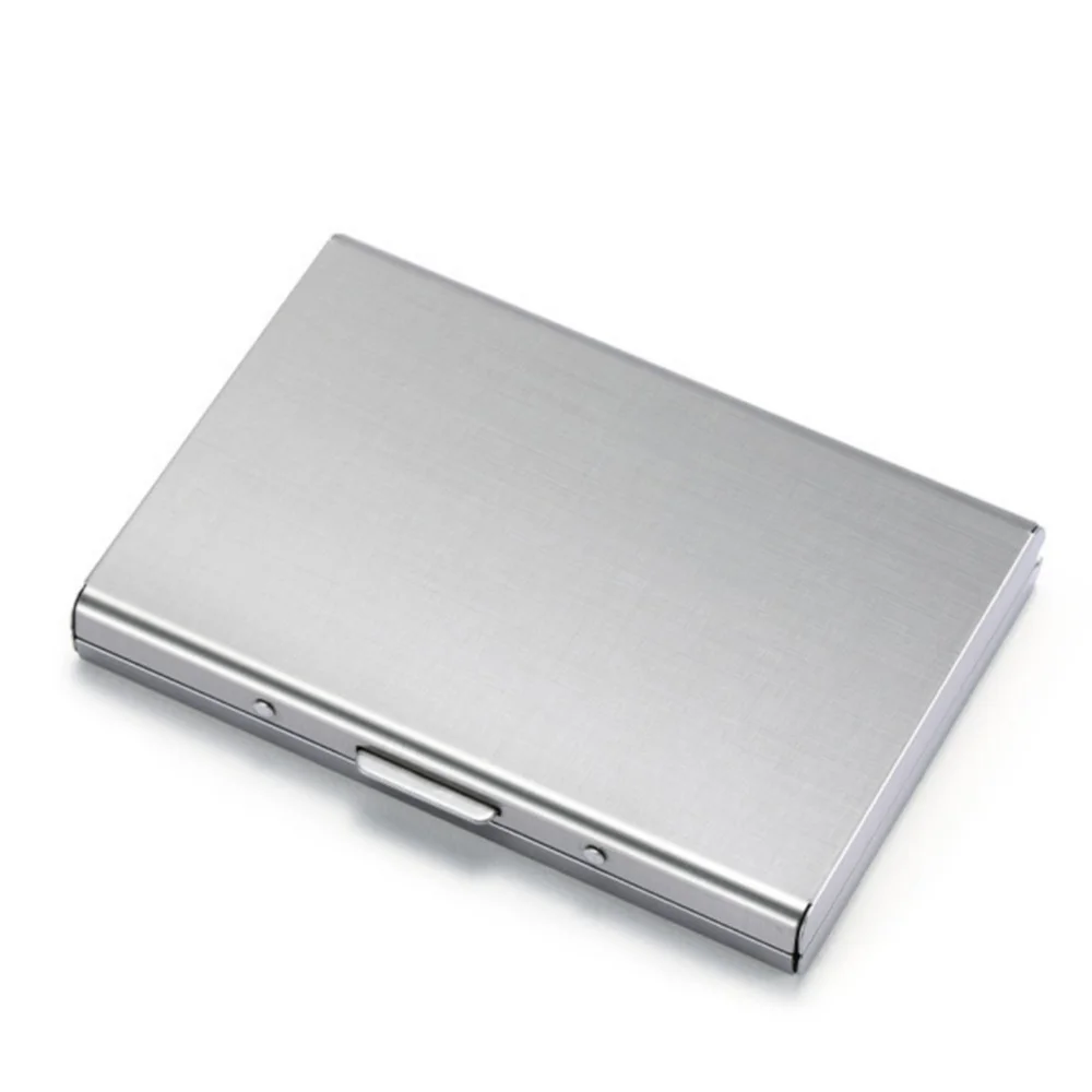 Men Slim Anti RFID Travel ID Cardholder Debit Box Mini 10 Slots Stainless Steel Credit Card Holder Business Wallet Metal Case