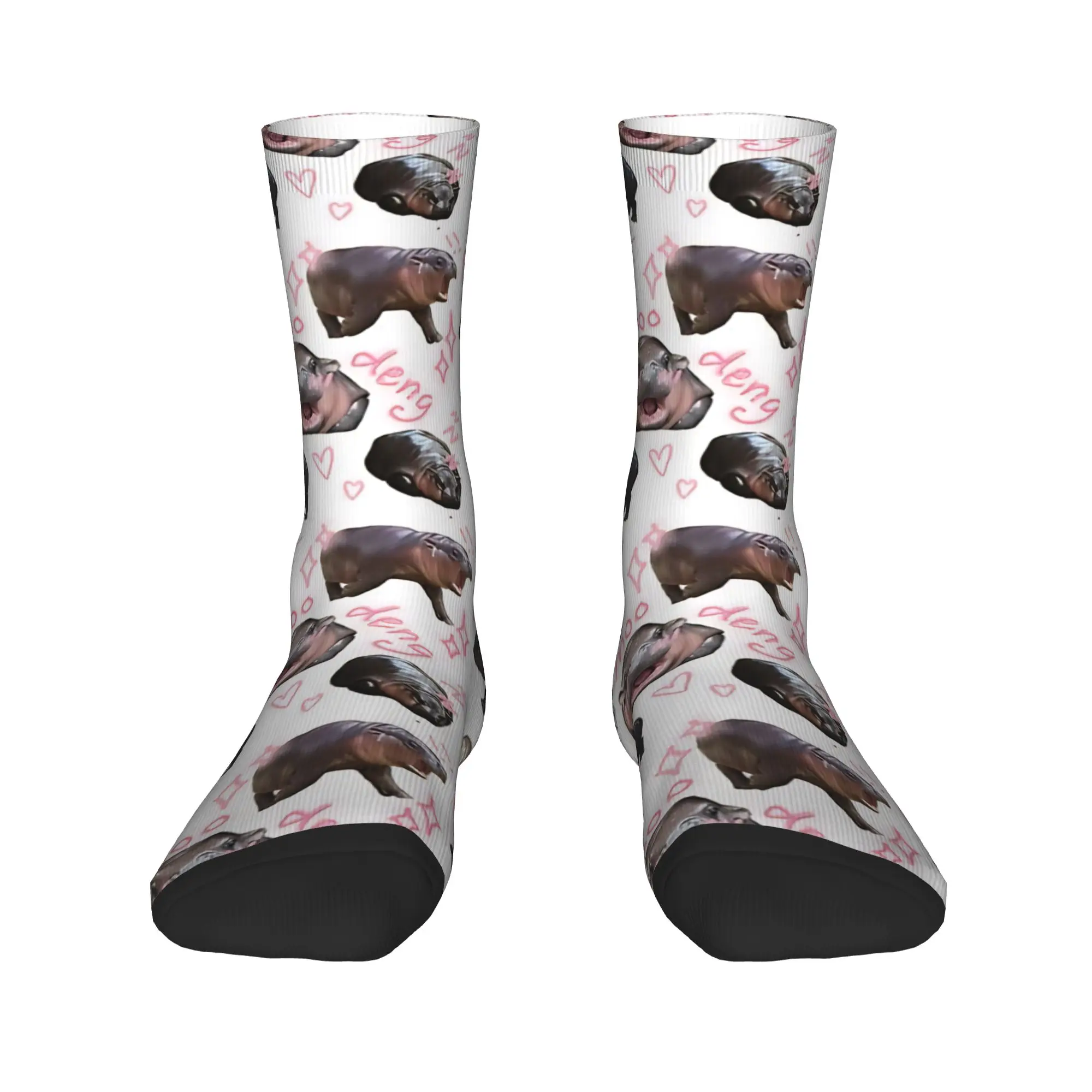 Moo Deng Is So Cutie Socks  Graphic Stockings Anti Sweat Unisex Men Socks Comfortable Autumn Elegant Outdoor Socks