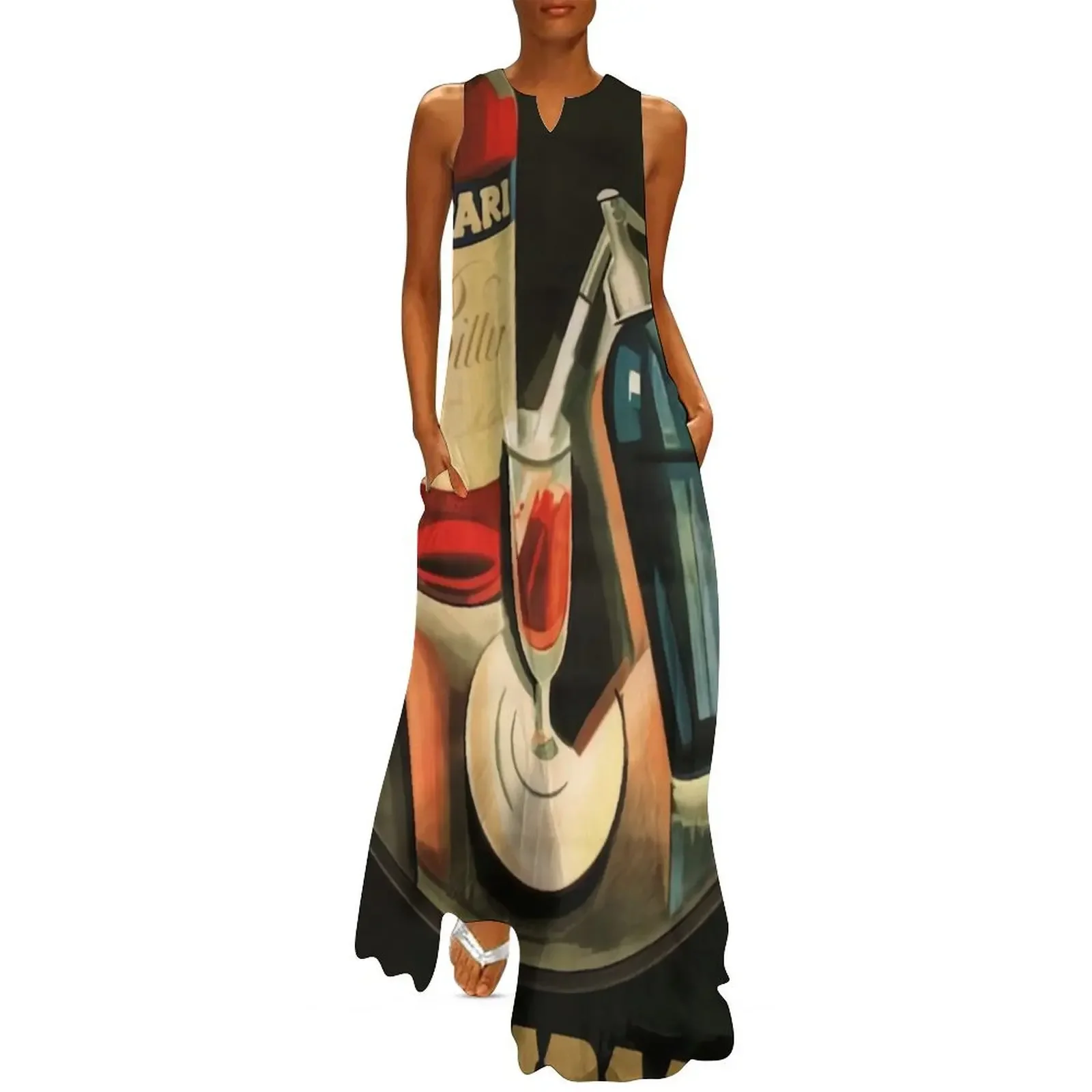 

Aperitivo Campari Long Dress Elegant gown women's summer dress 2025 luxury woman evening dress evening women