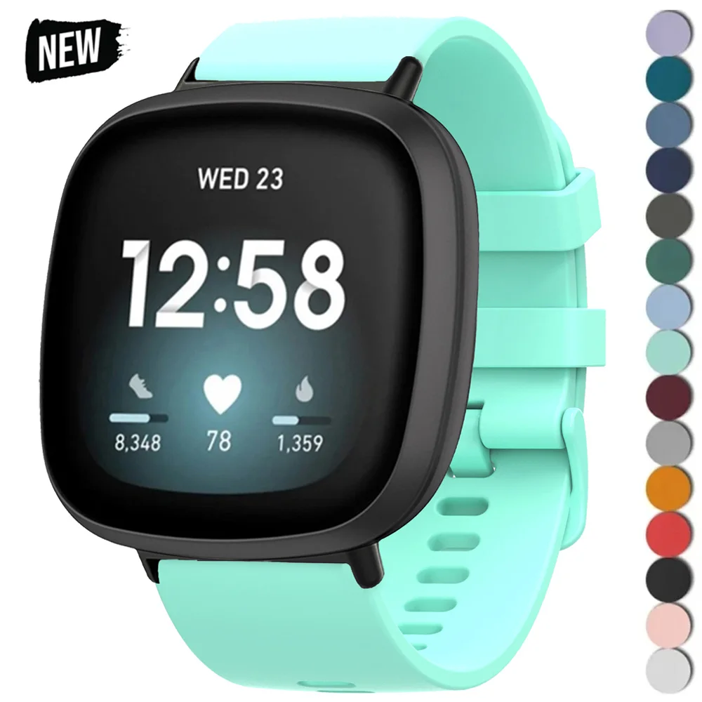Correa de silicona para Fitbit Versa 4 3 2 1 Versa Lite Pin hebilla correa de reloj deportiva suave para fitbit sense/sense 2 pulsera de repuesto