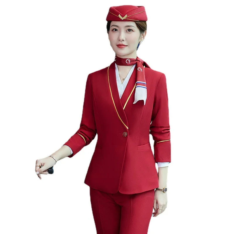 Customized New Airline Stewardess Color Female Pilot Suit Uniform