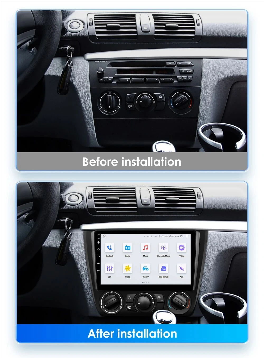 Android 13 Car Radio For BMW 1 Series E81 E82 E87 E88 AT 2004 - 2011 GPS DSP Carplay Multimedia Player Serero Auto 4G Wifi