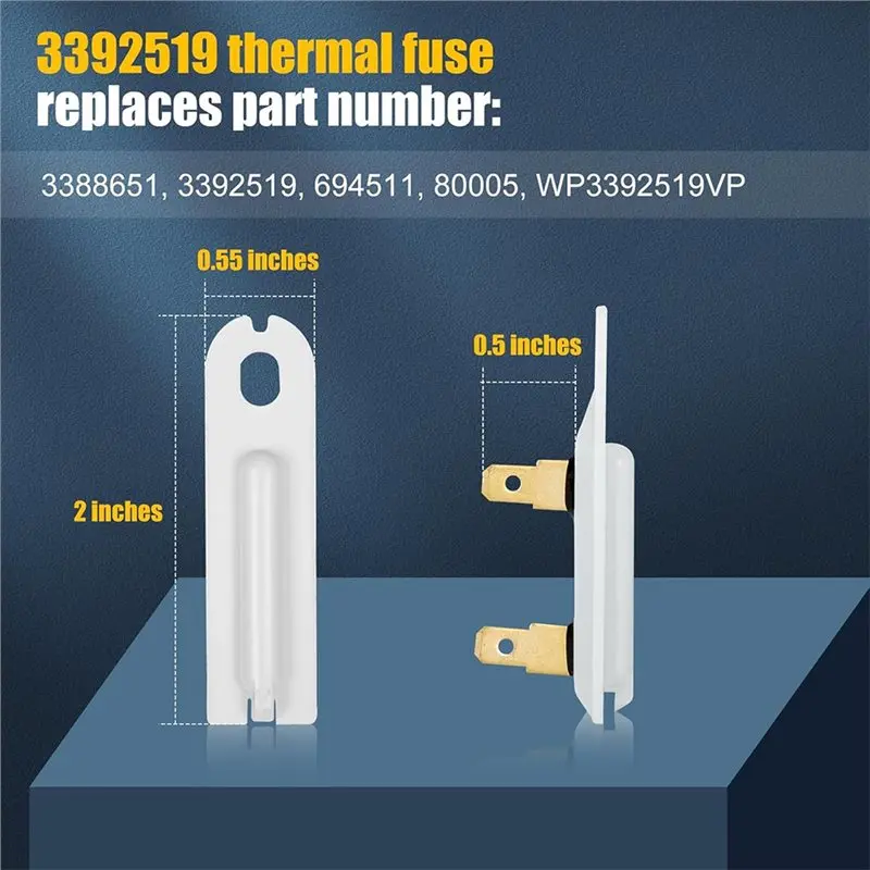 

AC39-8544771 Dryer Heating 279816 Thermostat Cut Off 279973 3392519 Dryer Thermal Fuse