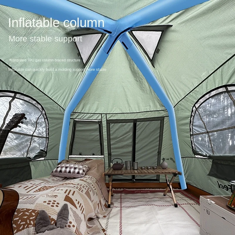 Imagem -03 - Barraca Inflável para Camping Equipment Outdoor Gadget Roof Top Tent Pop up Tent Festa de Luxo Impermeável Light Peso Oxford Pano