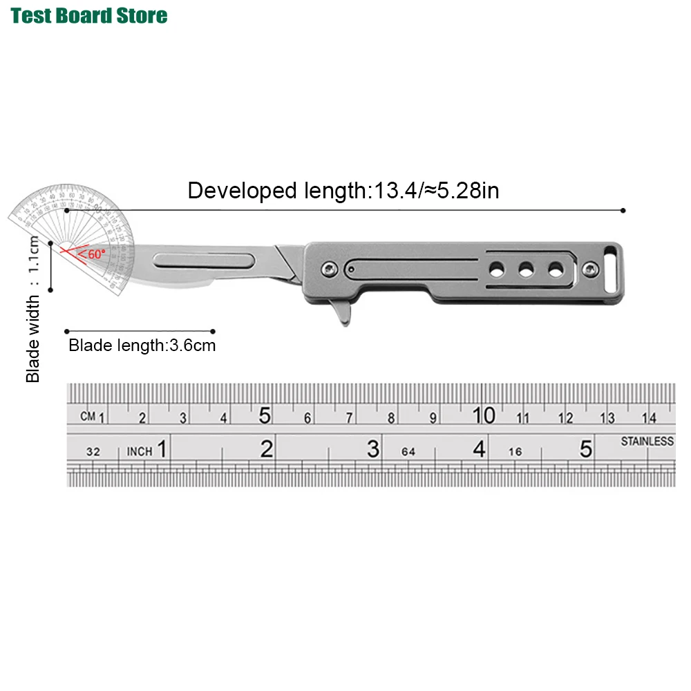 Coltello artistico in lega di titanio Lama pieghevole Affilato portatile Express Portachiavi con coltello piccolo Mini coltello da esterno multifunzionale