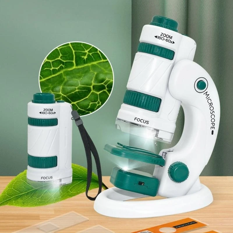 Kính hiển vi bỏ túi đồ chơi dành cho trẻ mới bắt đầu dành cho trẻ 7 8 9 10 tuổi 15UB