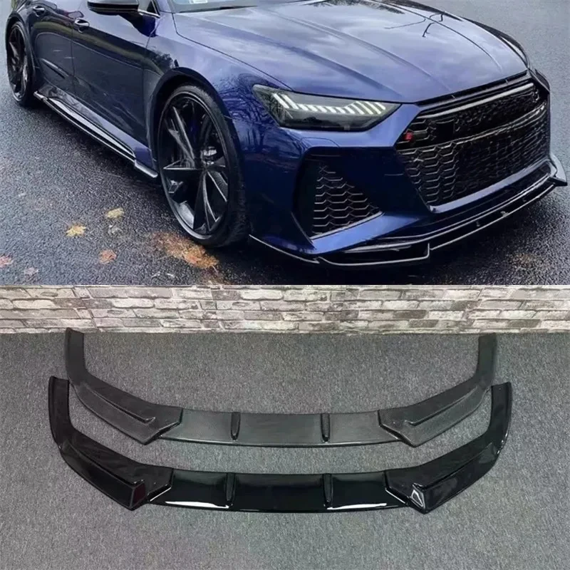 

For RS6/RS7 2019 2020 2021 2022 2023 2024 ReaI Carbon Fiber Front Bumper Lip Spoiler Kit