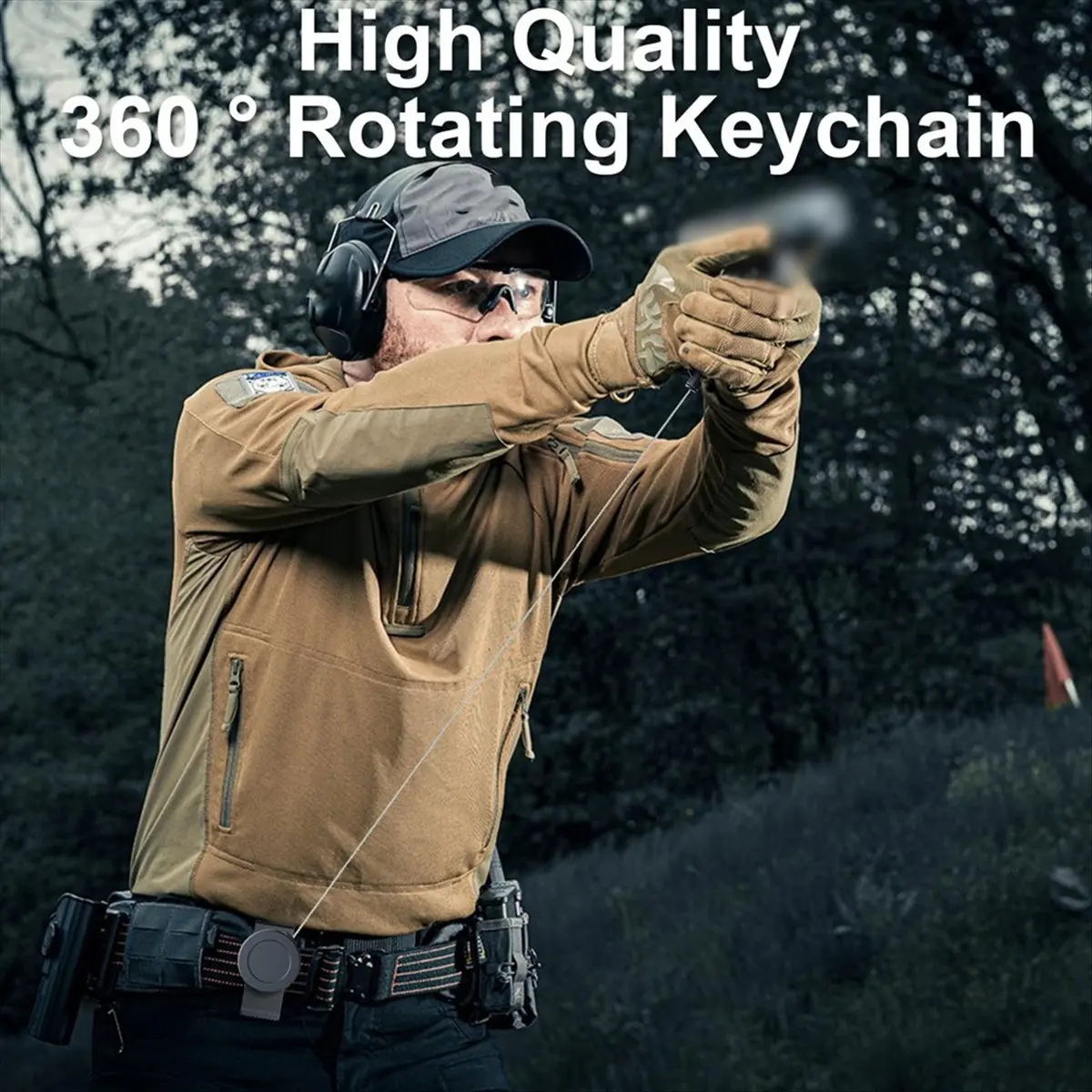AA77 NEW  Heavy Duty Retractable Keychain with Belt Clip, 360° Retractable Keychain Heavy Duty with Wire Rope and Key Ring