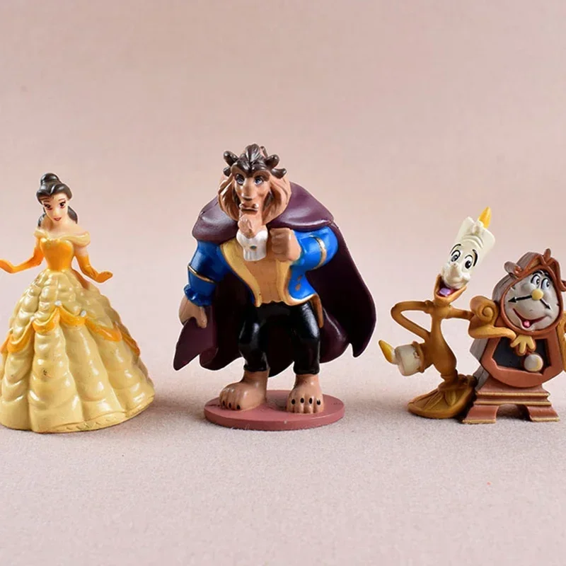 6 pz/set Disney Cenerentola Principessa La Bella E La Bestia Anime Action Figure Collezione di Modelli In Pvc Figurine Giocattolo Regali Per Bambini
