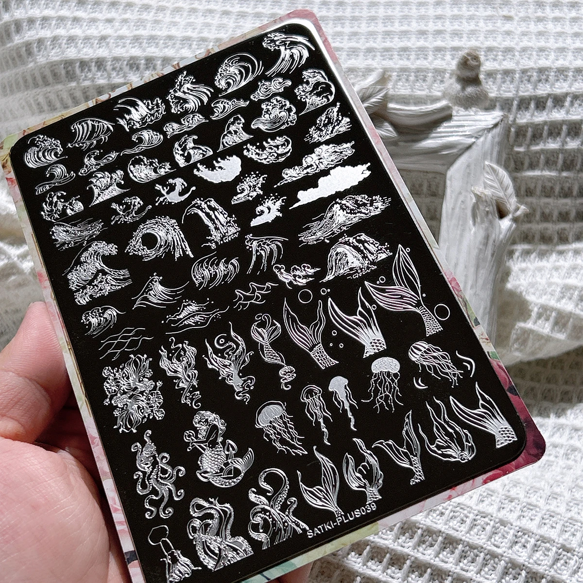 

Пластина для штамповки ногтей, стальная пластина для штамповки, благоприятная для начинающих, без покраски, шаблон для украшения ногтей, Русалка, мультфильм, аниме, рыбий хвост, переносная пластина, прозрачная переносная силиконовая пластина, стальная пла