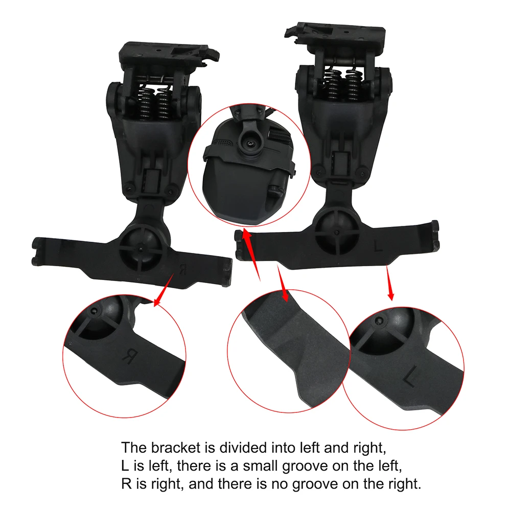 Imagem -03 - Suporte de Fone de Ouvido Tático Adaptador de Trilho de Arco para Walker Navalha Fino Protetores de Orelha Eletrônicos Proteção Auditiva Tiro Caça Headphon