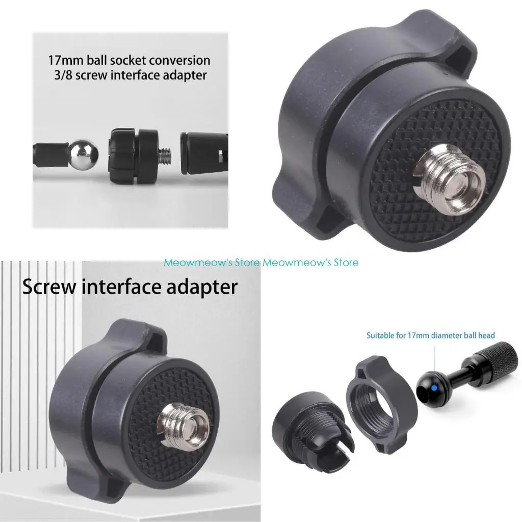 W91A 3/8 برغي إلى 17 مم واجهات ballhead محول مفصل لحاملي سيارات الكاميرا