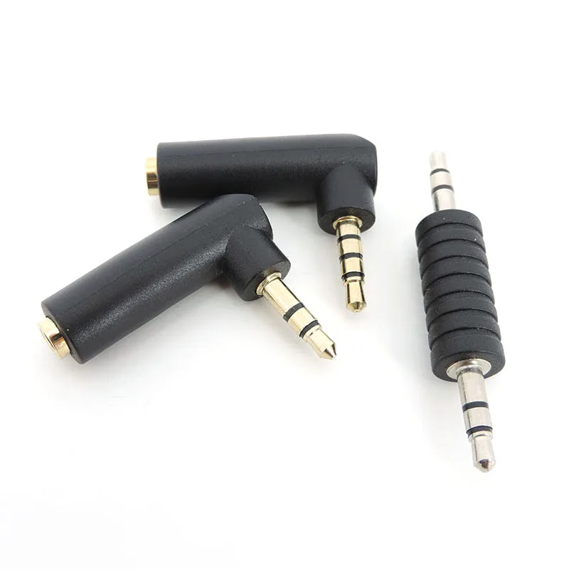 Gold plated 3.5 jack Right Angle male Female to 3.5mm 3/4Pole Male Audio Connector Stereo Plug L Shape Jack Adapter 1pcs L1