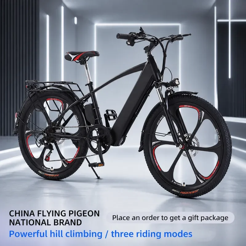 Flying Pigeon 400W Electric Mountain Bike Lithium Battery Adult E-Bike for Men and Women New National Standard Power Bicycle