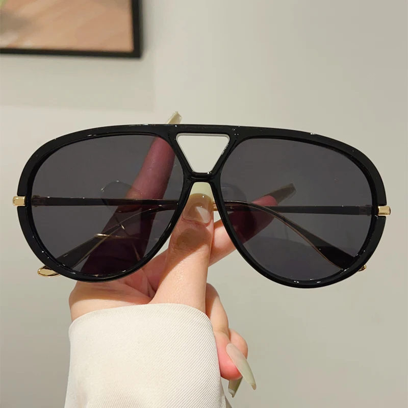 Oversized Pilot Sunglasses New in Vintage Double Bridge Sun Glasses Women Trendy Brand Design Outdoor Shades Eyewear UV400 image 2
