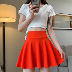 Summer Women's Skirts Fashion Sexy Mini Elastic Pleated Sun Skirts For School Girl Uniform Korean Black High Waist Tennis Skirts