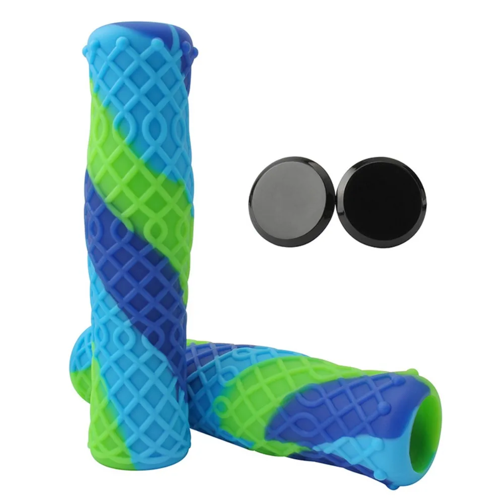 

1 Pair Silicone 22.2 Bicycle Handle Grips Non-slip with Handle Blocking Bike Rubber Grip Bicycle Parts Universal