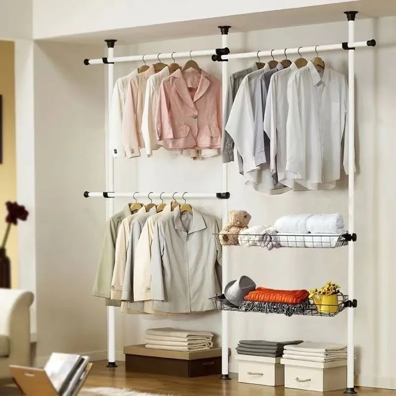 Ee# s Hanger Rack Standing Metal Frame Garment Organizer Storage System for Bedroom Living Room