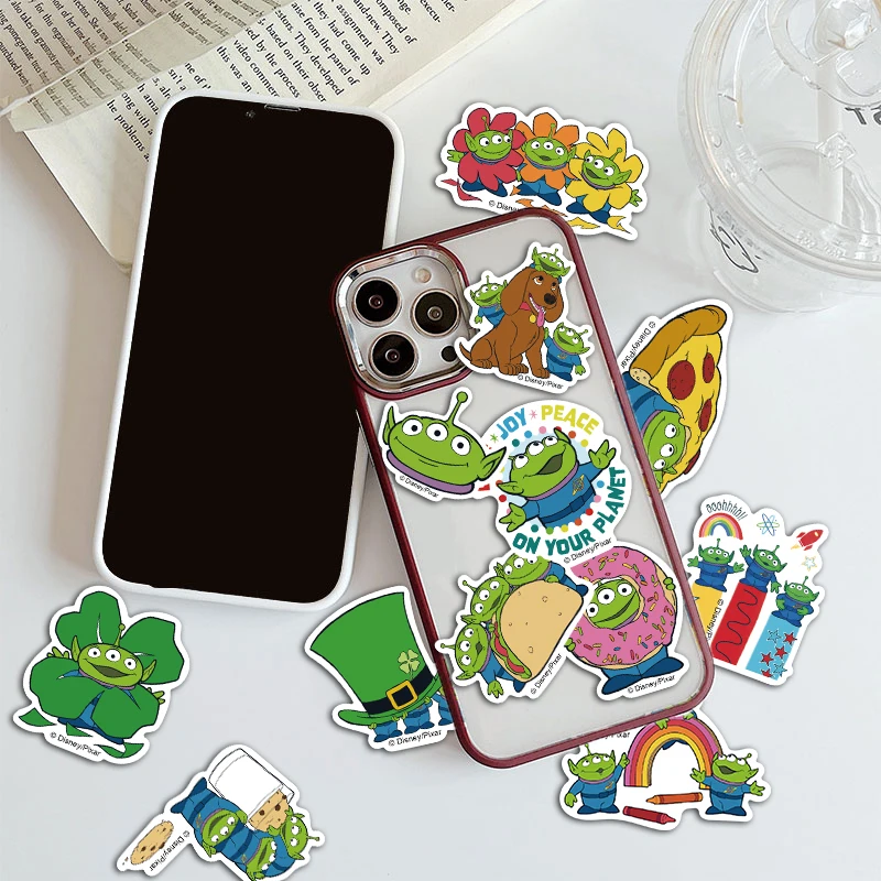 50 قطعة من ملصقات مزيج ديزني اللطيفة الكرتونية اللطيفة غرزة ميكي الأميرة من الفينيل للكمبيوتر المحمول والأمتعة ولوح التزلج المقاوم للماء للفتيات من مادة PVC