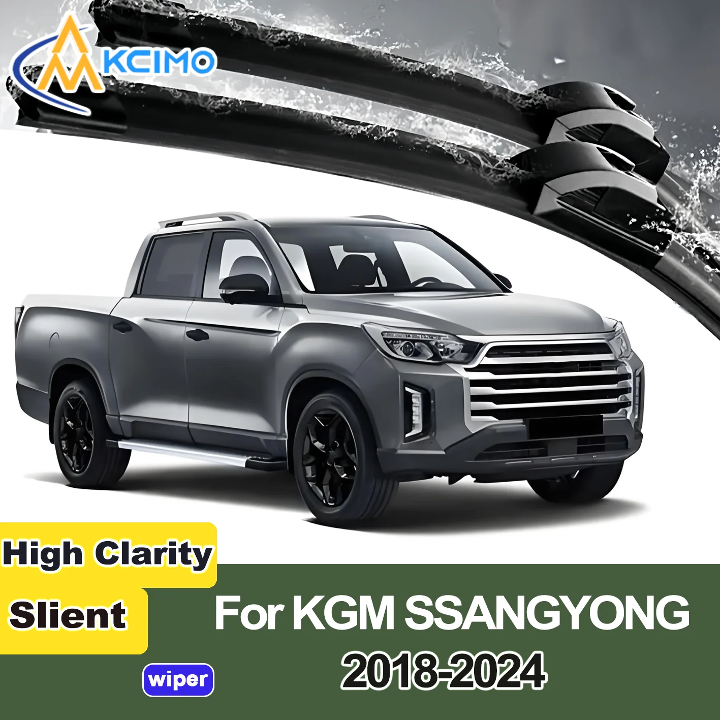 

KCIMO 2PCS New Front Windshield Wiper Blade for KGM SSANGYONG Musso 2018-2024 Front Windshield Auto Wipers Blade Accessories