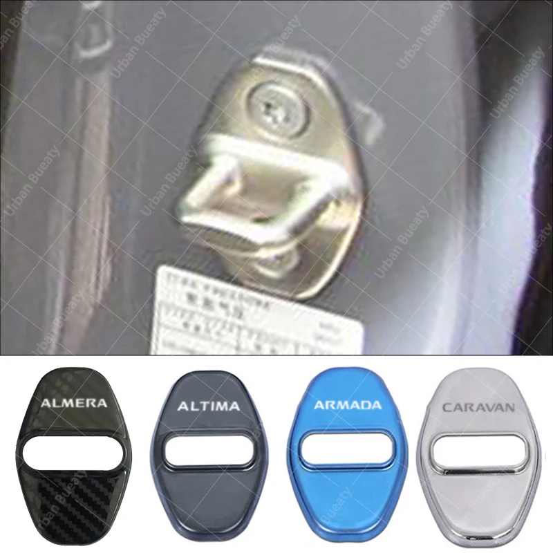 Car Door Lock Cover Auto Emblems Case for Nissan Navara Magnite Lannia Kicks Dayz Aura Ariya Altima Almera Elgrand Car Styling