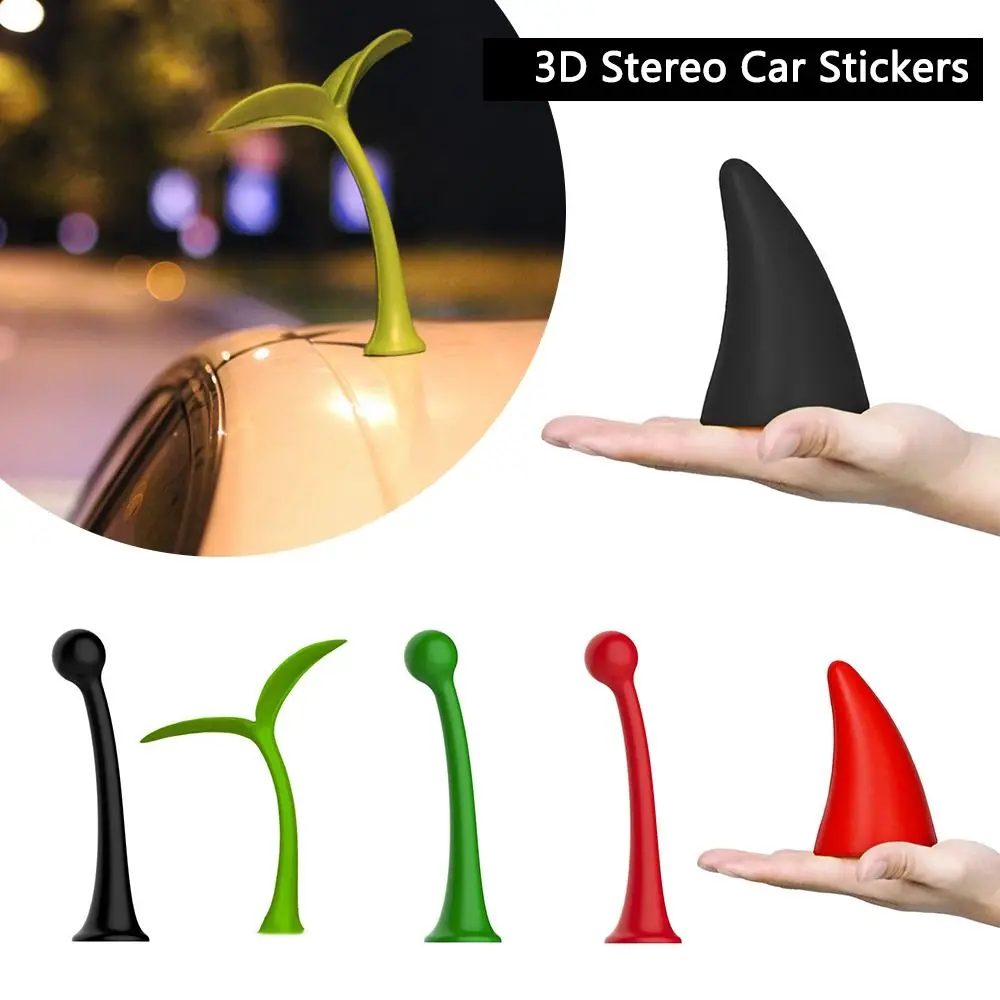 

Anti-collision Car Roof Decoration Sticker 3D Devil Horn Bean Sprouts Car Horn Decorations Cute Bumper Hood