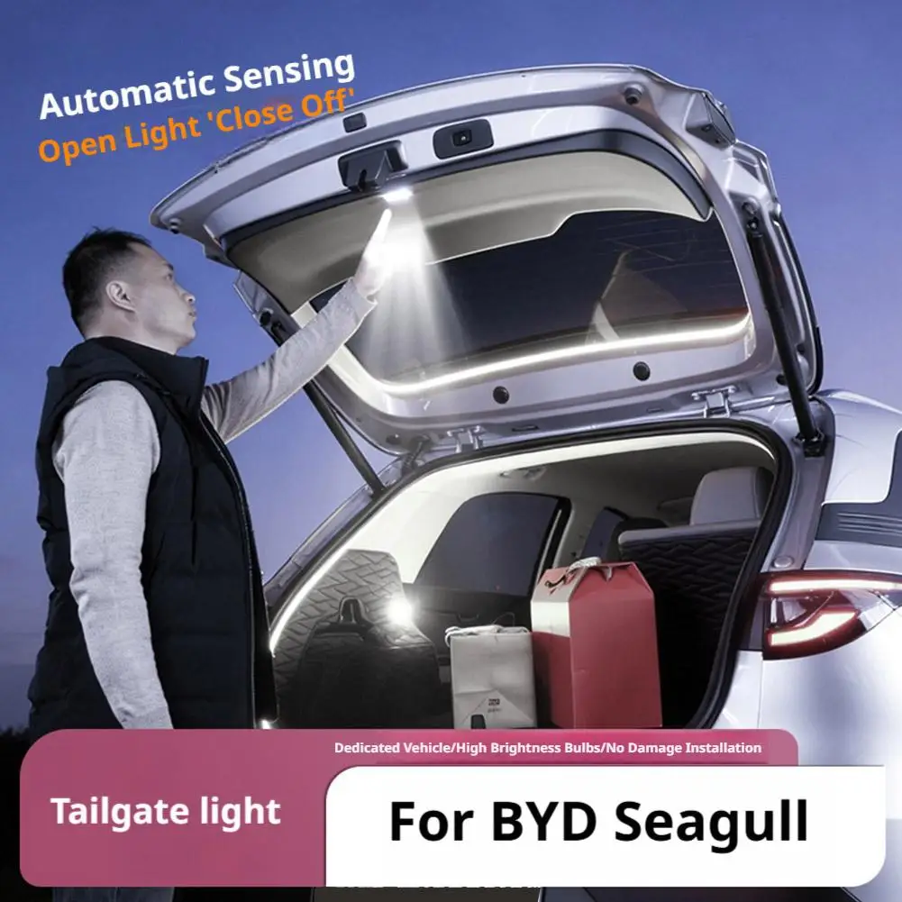 For BYD Atto1 Dolphin Surf/Mini Seagull EV 2026-25 Rear Trunk Light Tailgate Modification Led Trunk Interior Light Car Interior