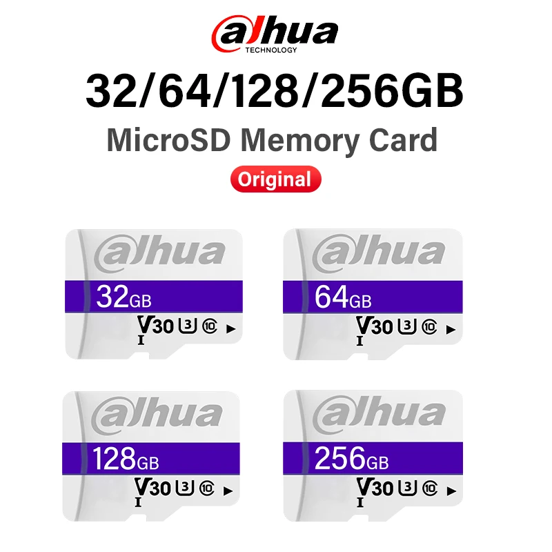 Tarjeta SD Dahua Original de 32GB, 64GB, 128GB, 256GB para cámara IP de red DH Imou HIk, Monitor de seguridad, tarjeta de memoria Flash de alta velocidad.