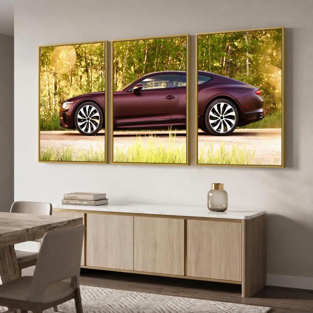 Vintage Sports Car Painting Calligraphy 3 PCS Canvas Wall Art for Living Room Bedroom Prints Decor Modern Wall Decals