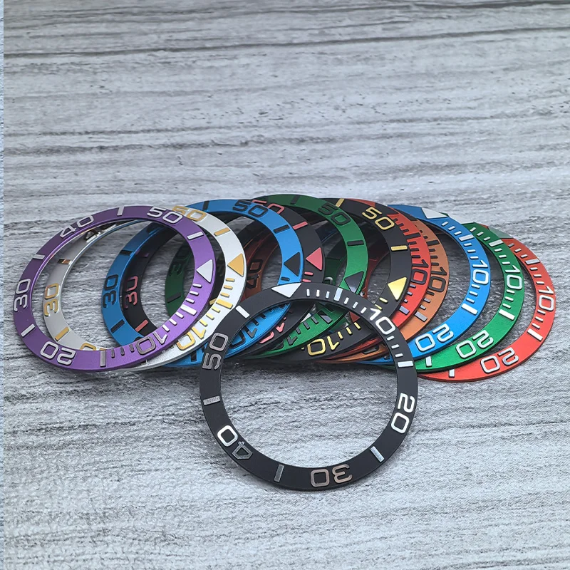 

38mmx30.7 Curved Aluminium Bezel Insert Ring Fits SKX007 SKX009 SUB Watch Case NH35 NH36 Movement Watch Bezel Ring Refit Parts