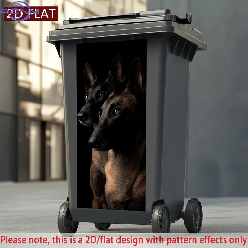 2D/FLAT-Malinois Dog Decorative Trash Can Sticker Wall Sticker Self - Adhesive PVC Sticker Waterproof Scratch - Resistant High