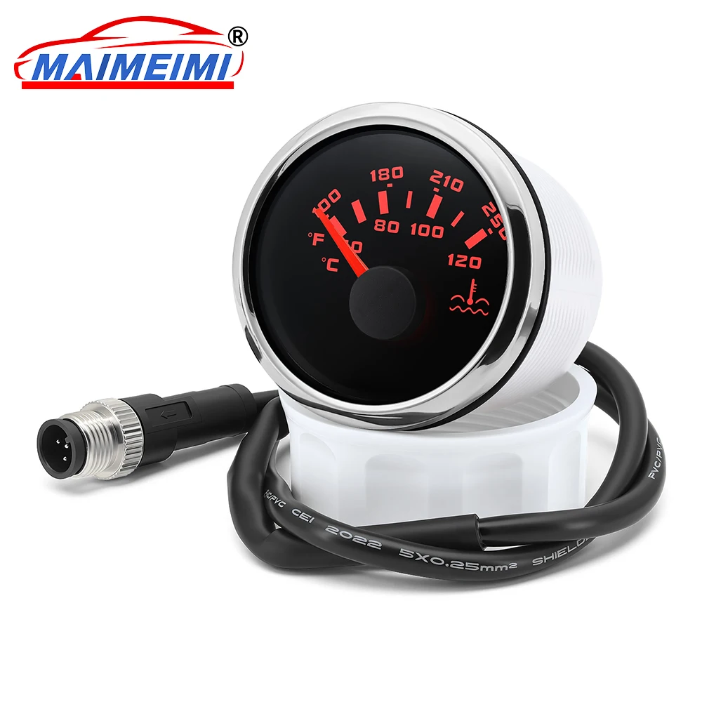 

NMEA2000 Pointer 100-250℉/40-120℃ water temperature gauge Red Backlight Waterproof Meter for Car Boat