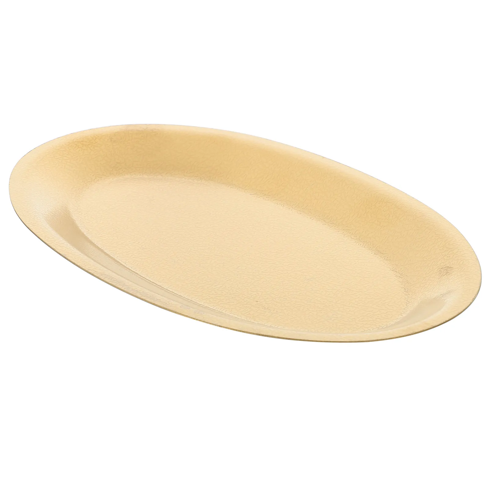 Vintage Round Embossed BBQ Plate Heat Resistant Metal Serving Platter for Grilled Meat and Appetizers