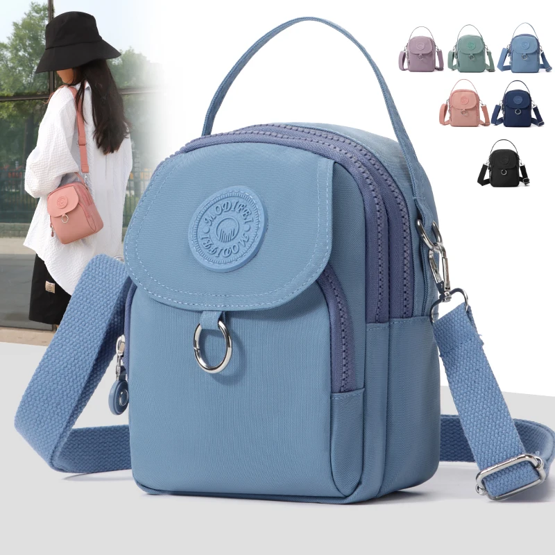 

Модная женская сумка для телефона с регулируемыми лямками и несколькими молниями — легкая, прочная и портативная — minima