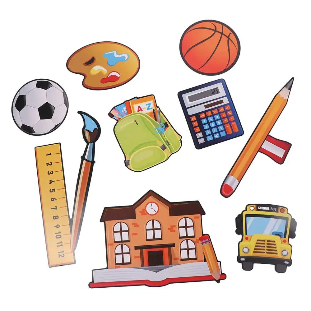 Perlengkapan Foto Musim Sekolah Kembali ke Sekolah Ransel Warna-warni Pulpen Mobil Pesta Bingkai Kertas DIY Kartun Tanda Selamat Datang di Sekolah
