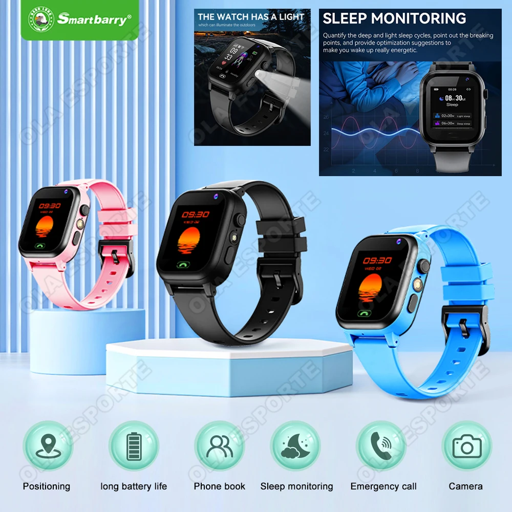 4G SIM Card Kids Smartwatch LBS GPS Positioning+WiFi Location Calling Smart Watch USB Charging Sports Watches For Children 2026