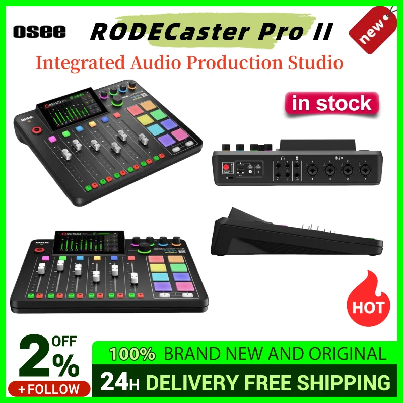 RODE RODECaster Pro II Integrated Audio Production Studio For Podcasters, Streamers, and Musicians