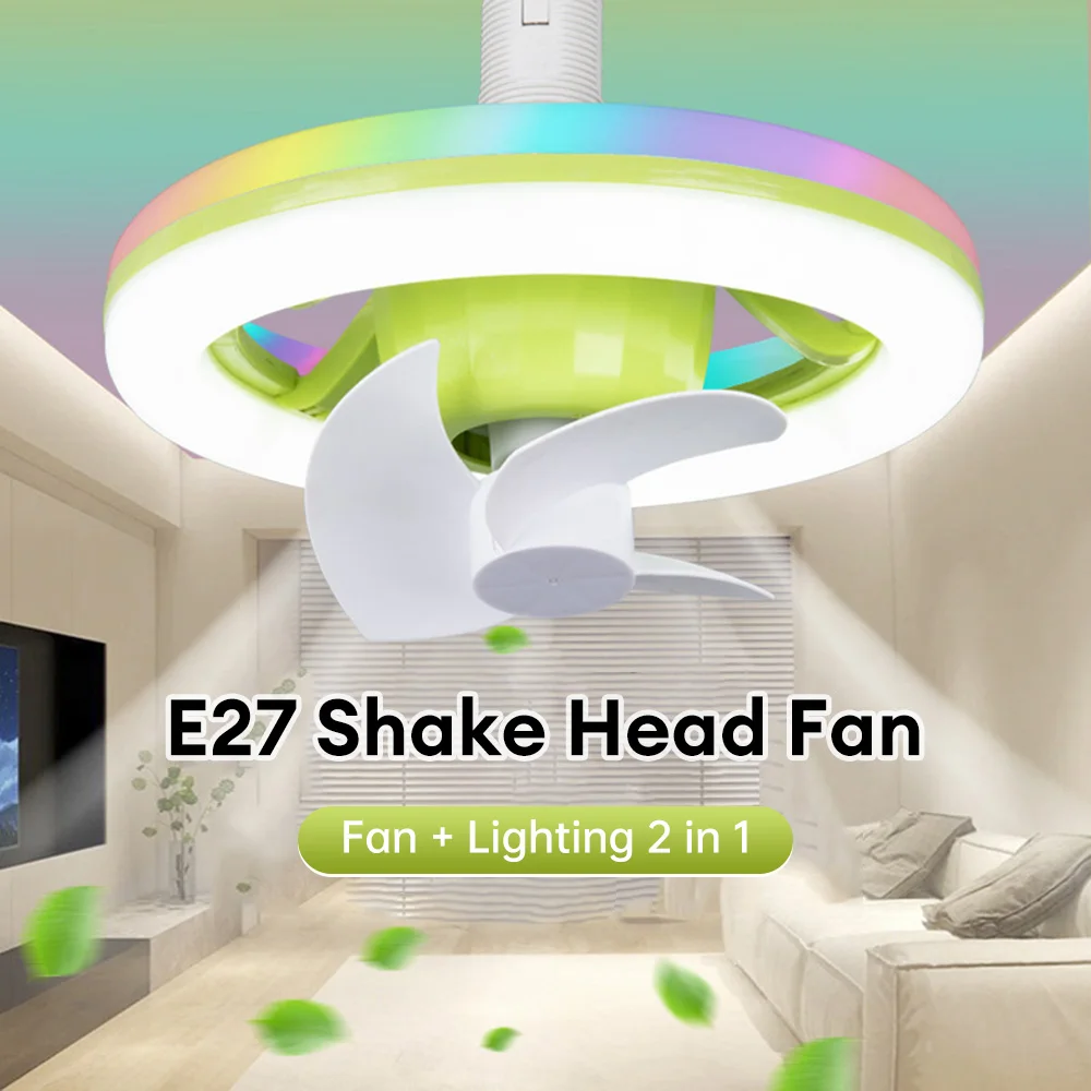 

Ceiling Fan With Lights LED Round Ceiling Light Fan 360°Swinging Remote Control Fan Blades Ceiling Light for Bedroom Living Room