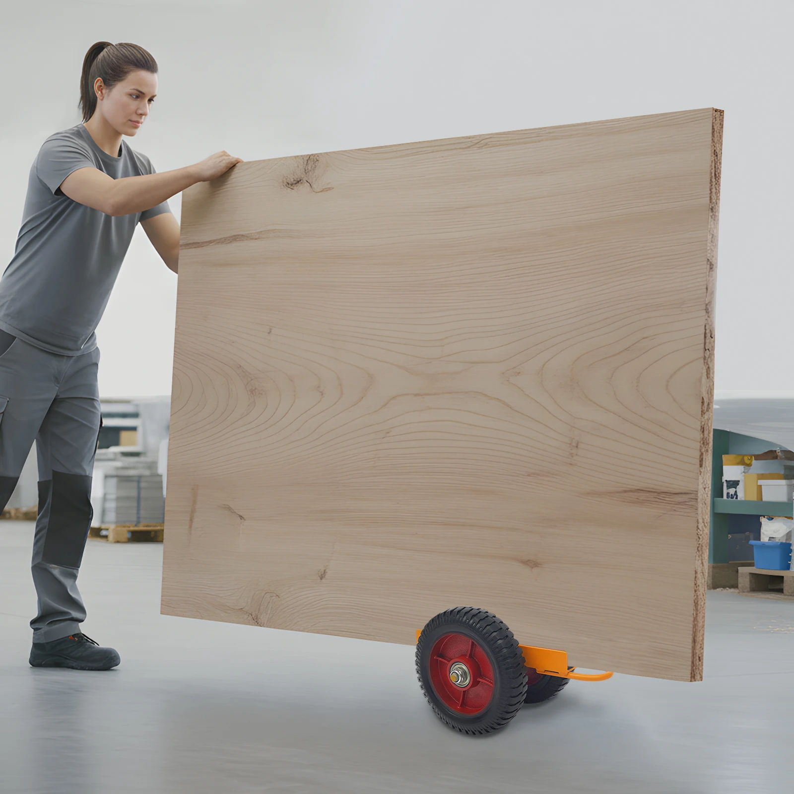 

Тележка для транспортировки дверных панелей, 2-колесная, напольная, усиленная, для стекла, камня, материалов и плит