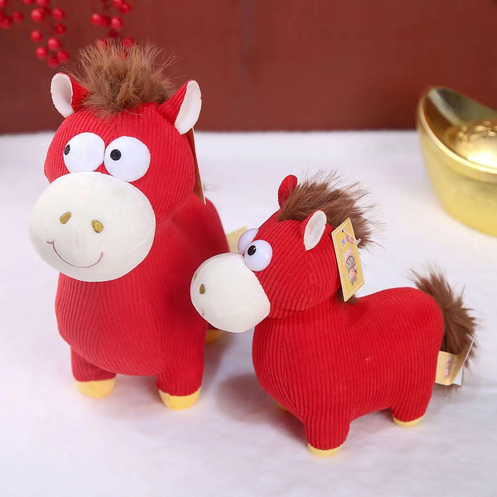 Plush Horse 2026 Chinese New Year Cute Mascot Horse Mascot Lunar New Year Decoration For Spring Festival Holiday Party Kids
