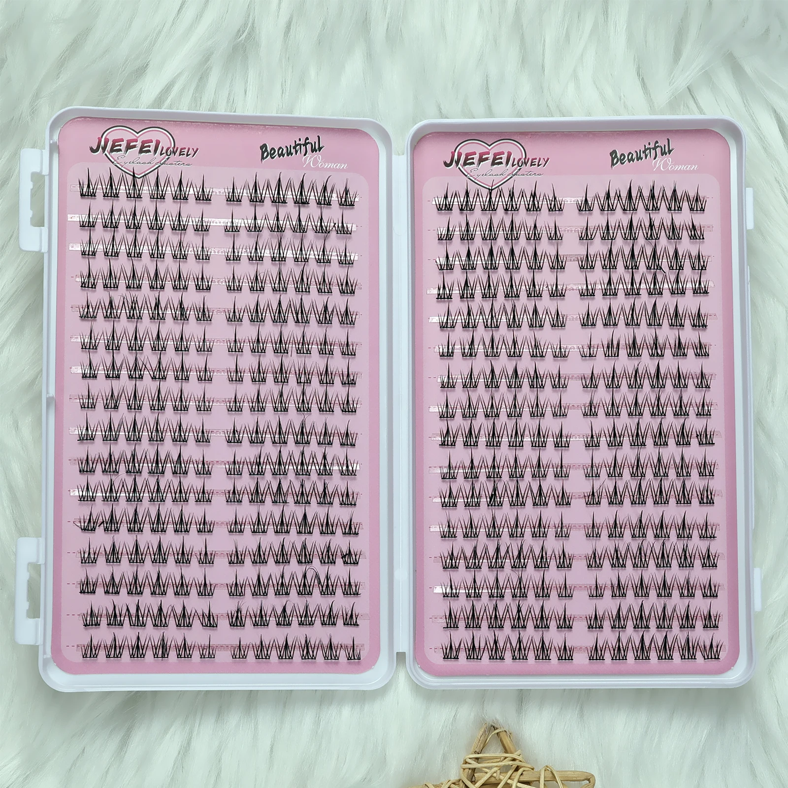 DIY 32 Reihen Wimpern Cluster Wimpern Buch Falsche Wimpern Verlängerung Fischschwanz Falsche Wimpern, 3-Stufen-Wimpern, Wimpern-Set im Sonnenblumen-Stil – Detail 10
