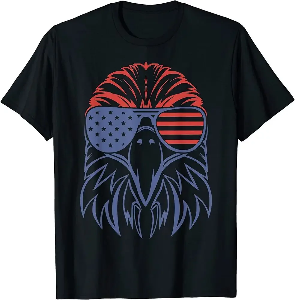 NEW! American Bald Eagle Flag 4th of July Eagle T-Shirt Tees High Quality 100%Cotton Short Sleeve