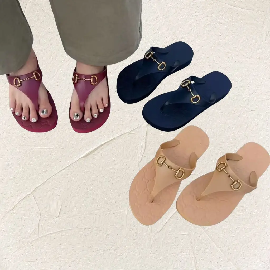 

New style stylish and versatile flat bottom solid color anti slip vacation beach flip flops casual women flip flops women shoes3