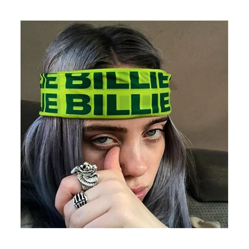 Billie New Hip Hop Bandana Concert Perimeter Green Headscarf Fashions Polyester Digital Allover Printed Headwear Birthday Gifts