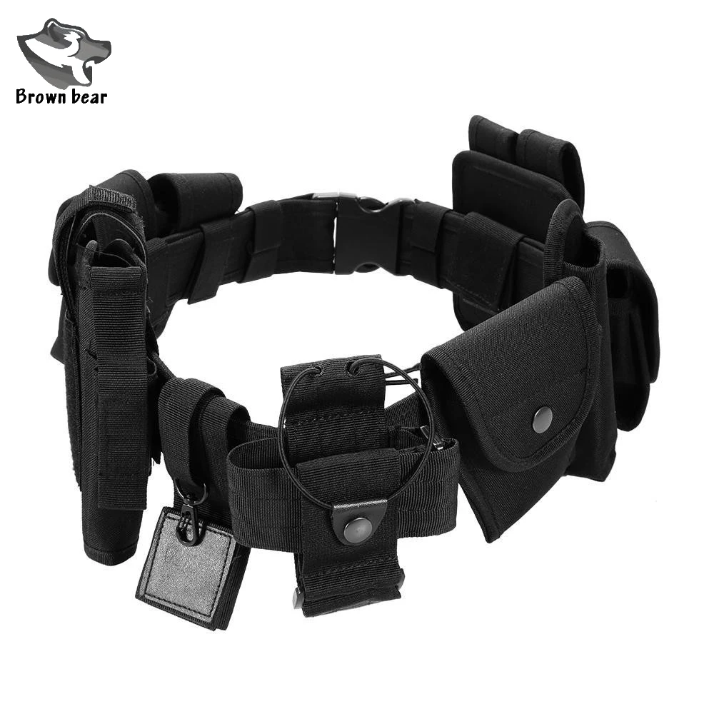 Tactical 10 in 1 Multifunctional Security Guard Belt Versatile Modular Equipment System Law Enforcement Gun Holster with Pouches