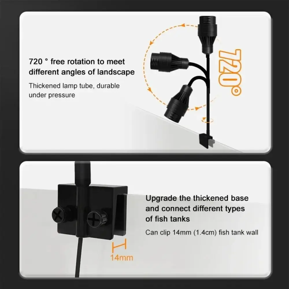 9w 12w 15w Aquarium Led Light Adjustable Focus Waterproof Aquariums Fish Tanks Spotlight Super Slim Clip-on