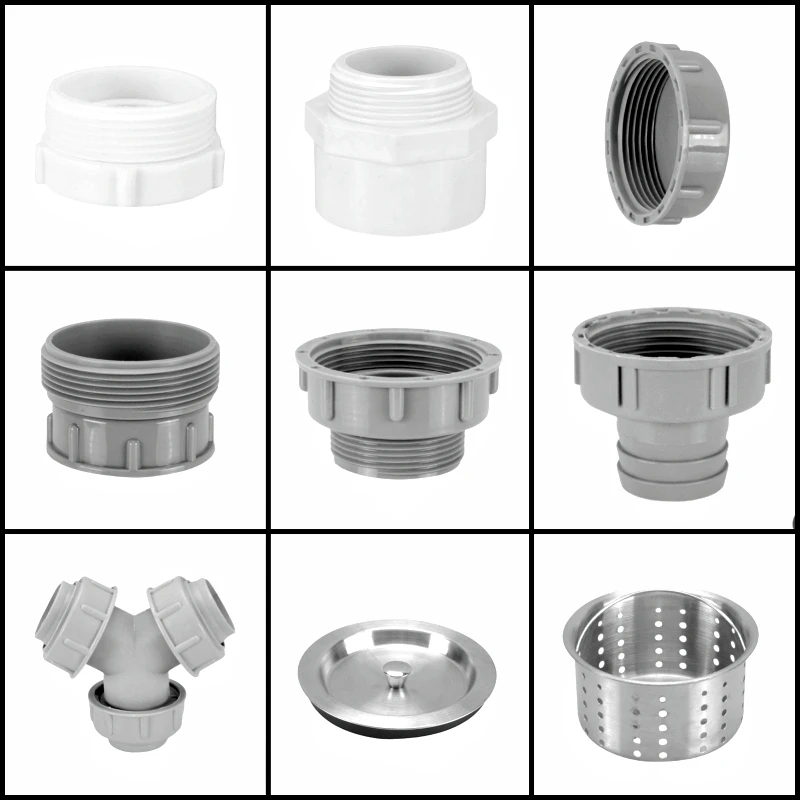 PPR Kitchen Sink Drainer Fitting 41To 46mm 45 To 32/58mm 50mm To 1.5 Tee Head Sink Connector Anti-overflow Adapter Rubber Gasket